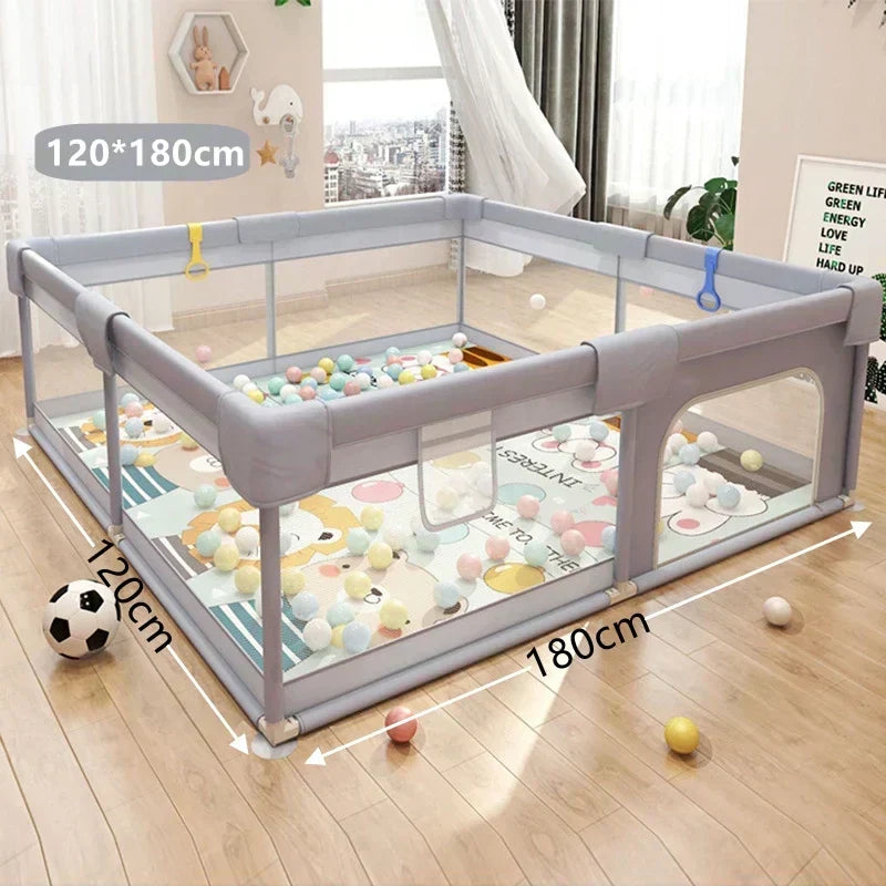 Grand parc de jeu sécurisé pour bébés et jeunes enfants – espace de jeu intérieur et extérieur avec panneaux souples
