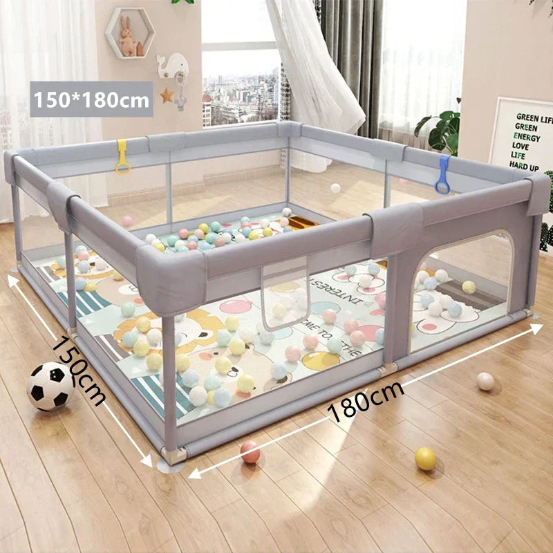 Grand parc de jeu sécurisé pour bébés et jeunes enfants – espace de jeu intérieur et extérieur avec panneaux souples