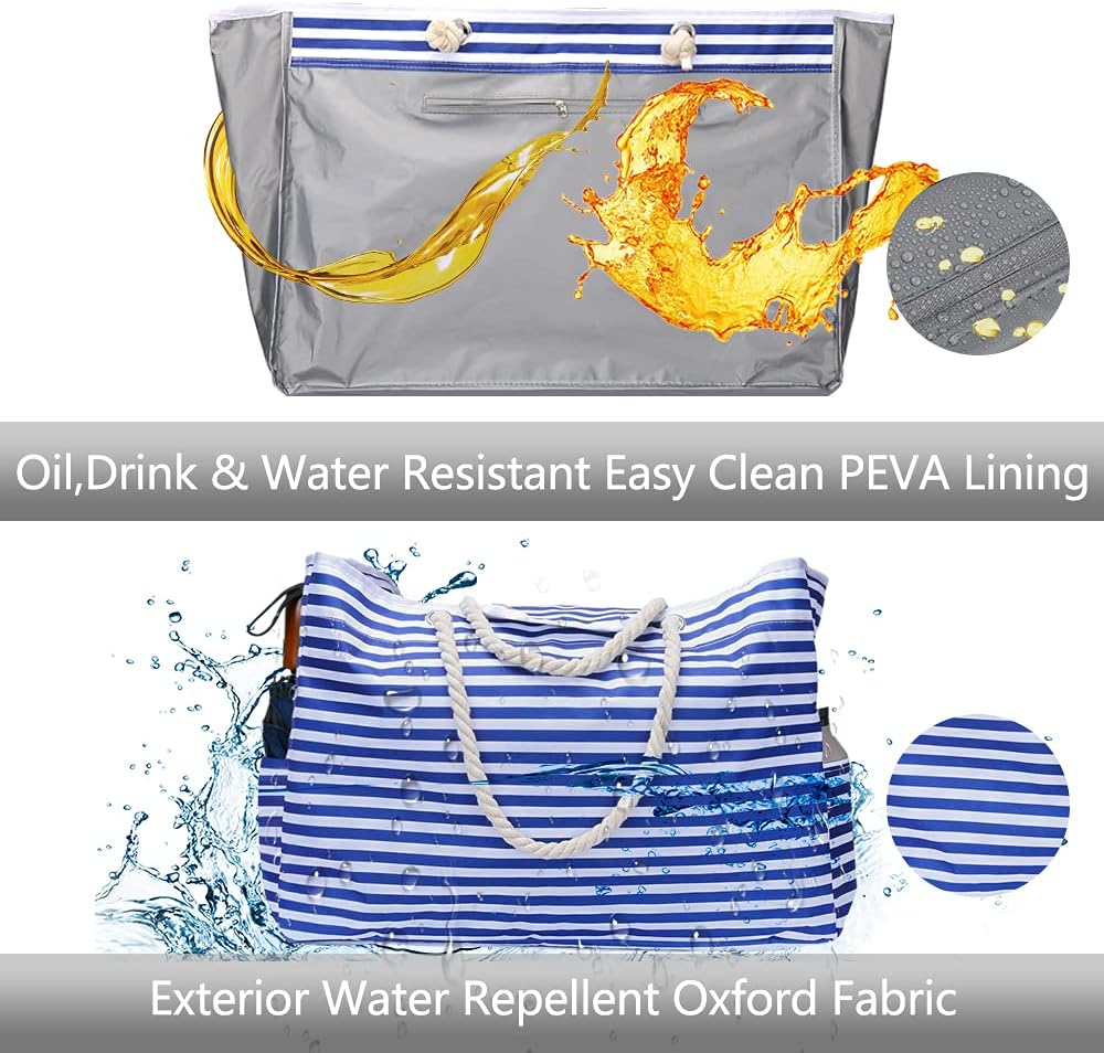 Grand sac de plage imperméable avec trousse de voyage supplémentaire