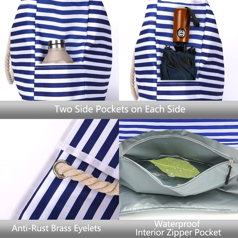 Grand sac de plage imperméable avec trousse de voyage supplémentaire
