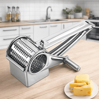 GRATE MOTION – Râpe à fromage rotative en acier inoxydable pour une préparation facile en cuisine