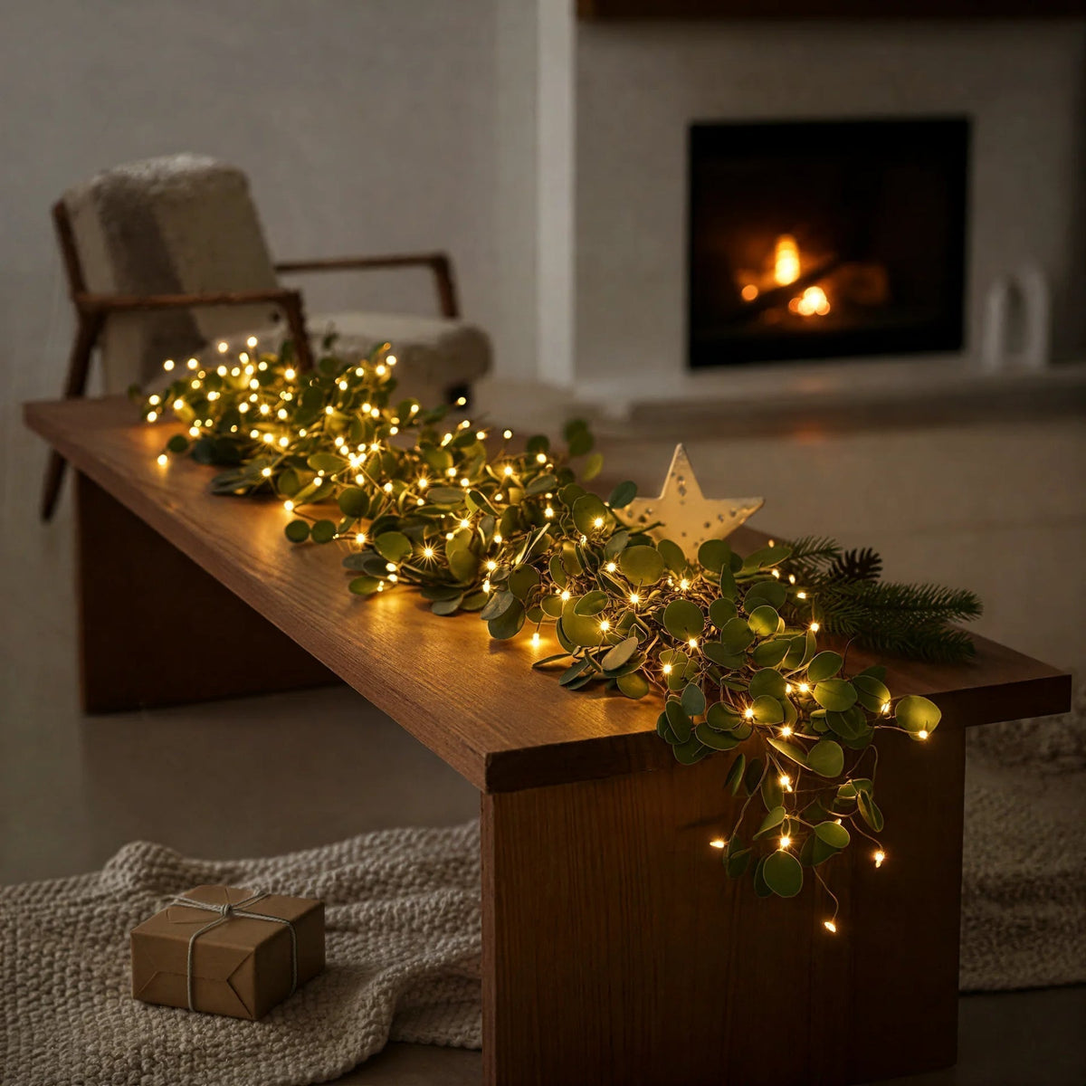 Guirlande lumineuse de plantes