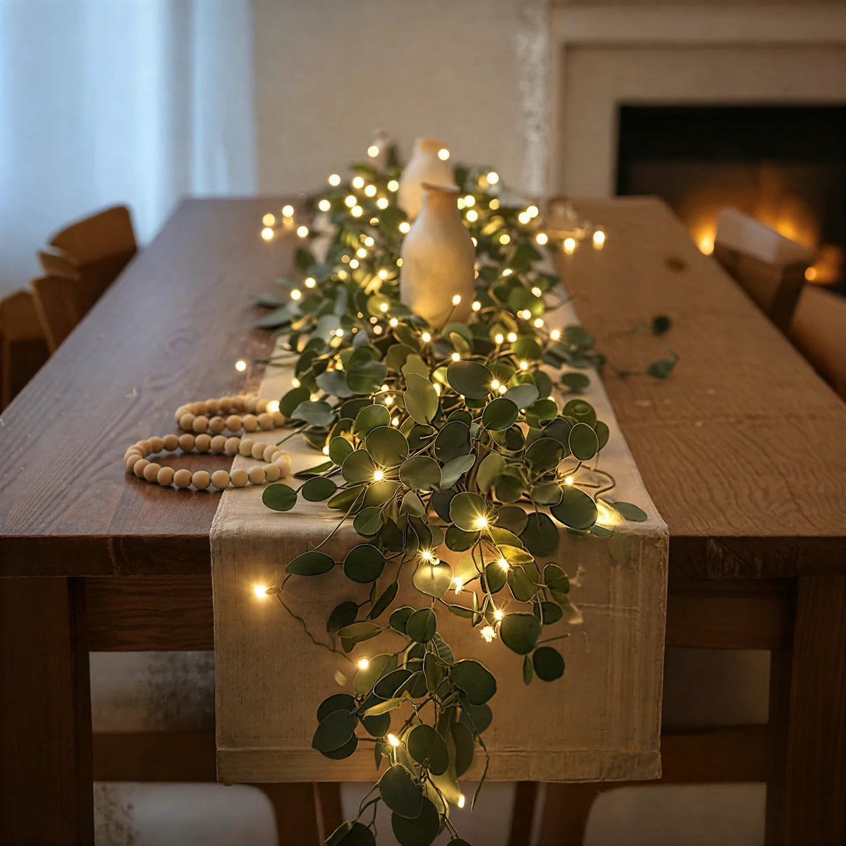Guirlande lumineuse de plantes