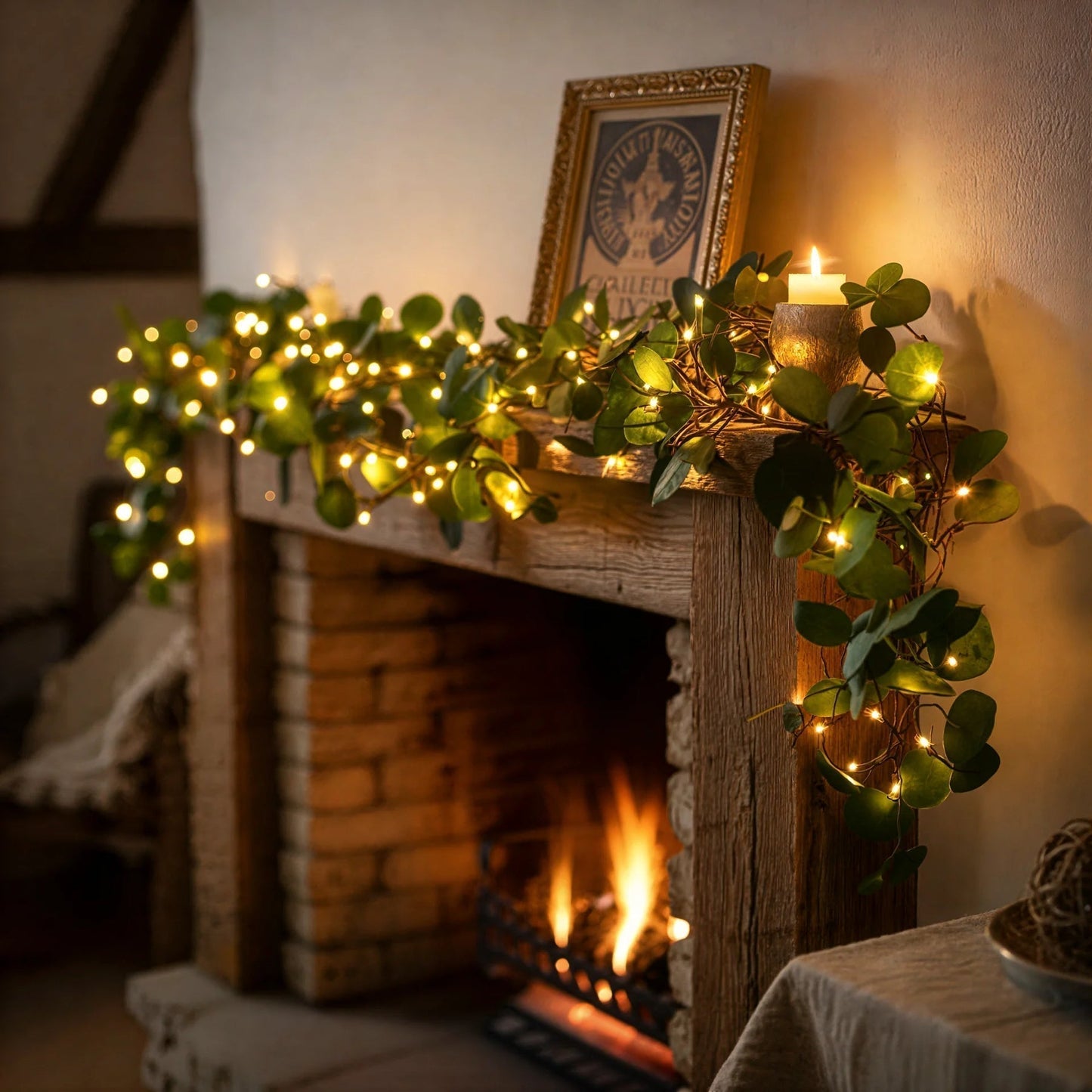 Guirlande lumineuse de plantes