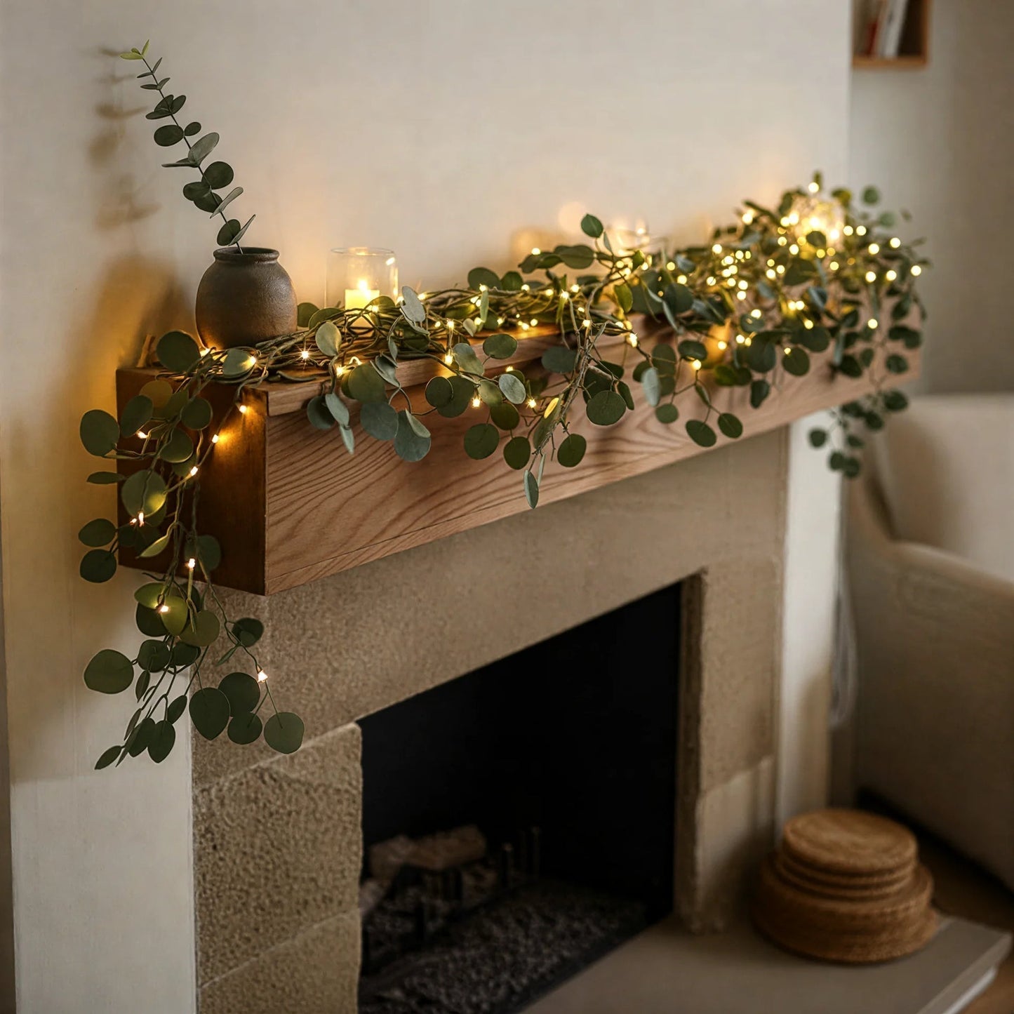 Guirlande lumineuse de plantes