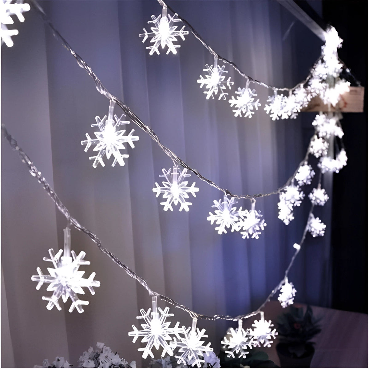 Guirlande lumineuse LED à piles blanc chaud - Décoration intérieure cosy pour chambre