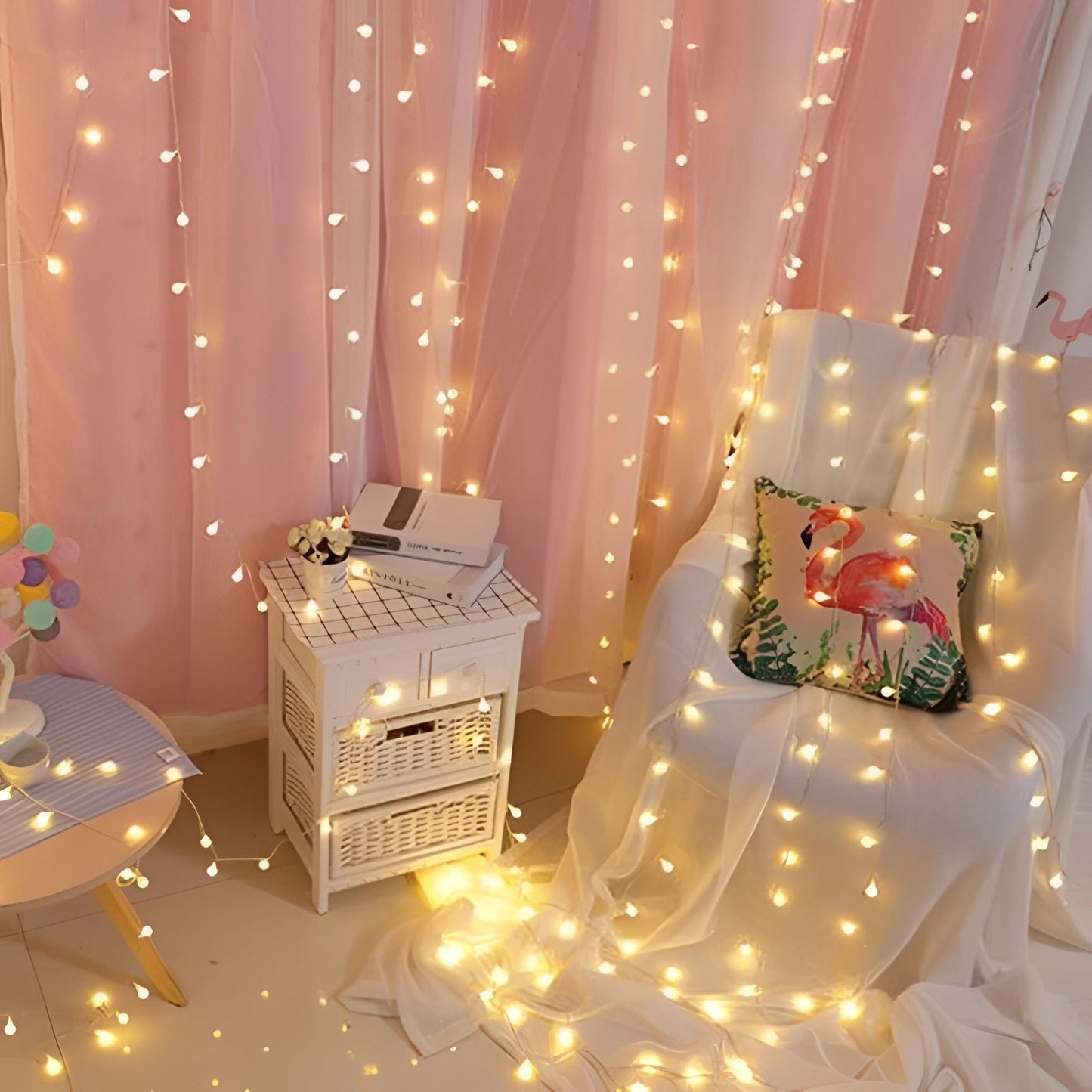 Guirlande lumineuse LED à piles blanc chaud - Décoration intérieure cosy pour chambre