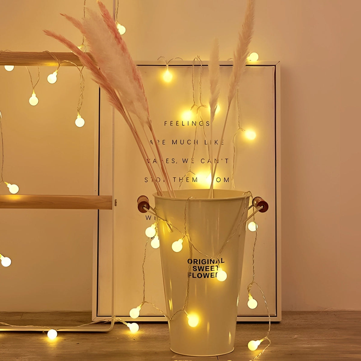 Guirlande lumineuse LED à piles blanc chaud - Décoration intérieure cosy pour chambre
