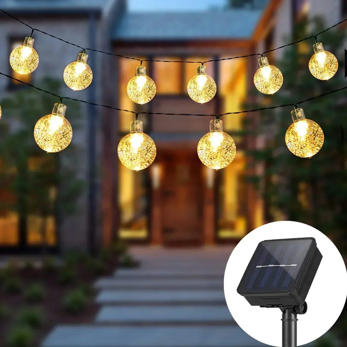 Guirlande lumineuse LED solaire d'extérieur - étanche - pour jardin
