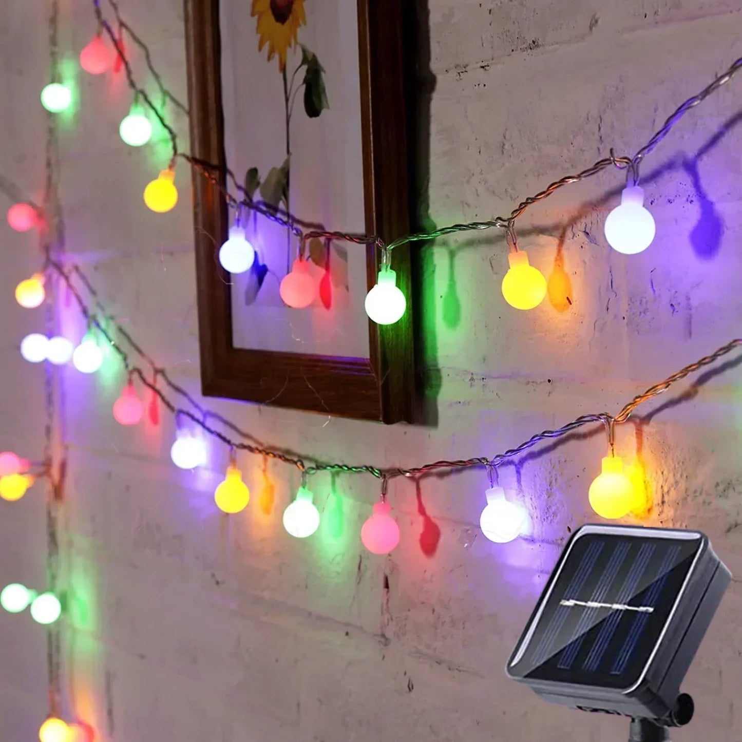 Guirlande lumineuse solaire d'extérieur IP65 pour jardins et terrasses