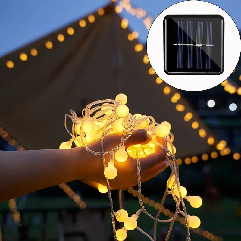 Guirlande lumineuse solaire d'extérieur IP65 pour jardins et terrasses
