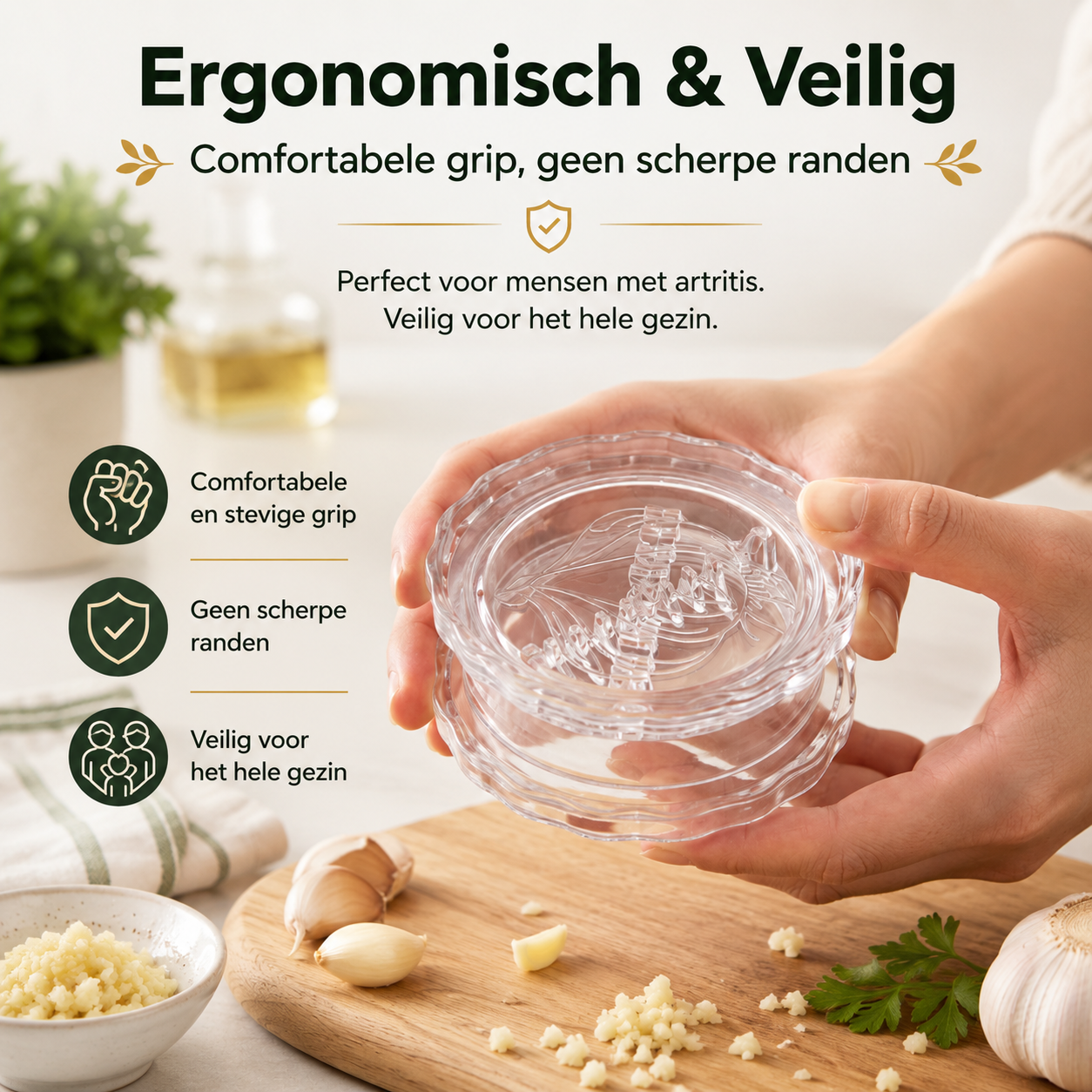 Hachoir manuel multifonction pour ail et herbes