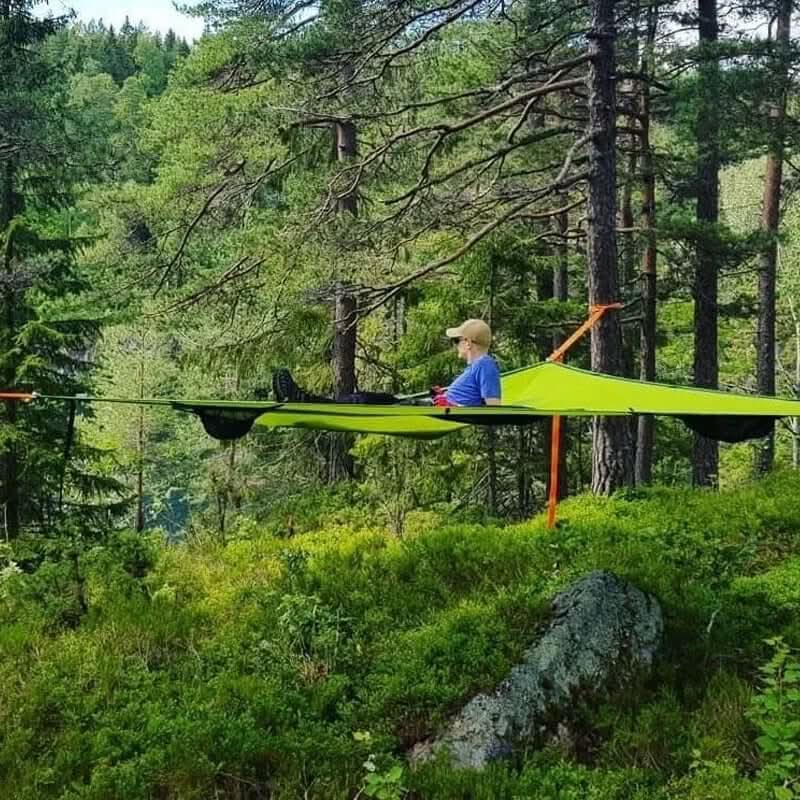 Hamac de camping multipersonne avec système d'ancrage à 3 points