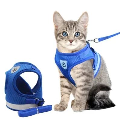 Harnais de chat réglable, respirant et réfléchissant