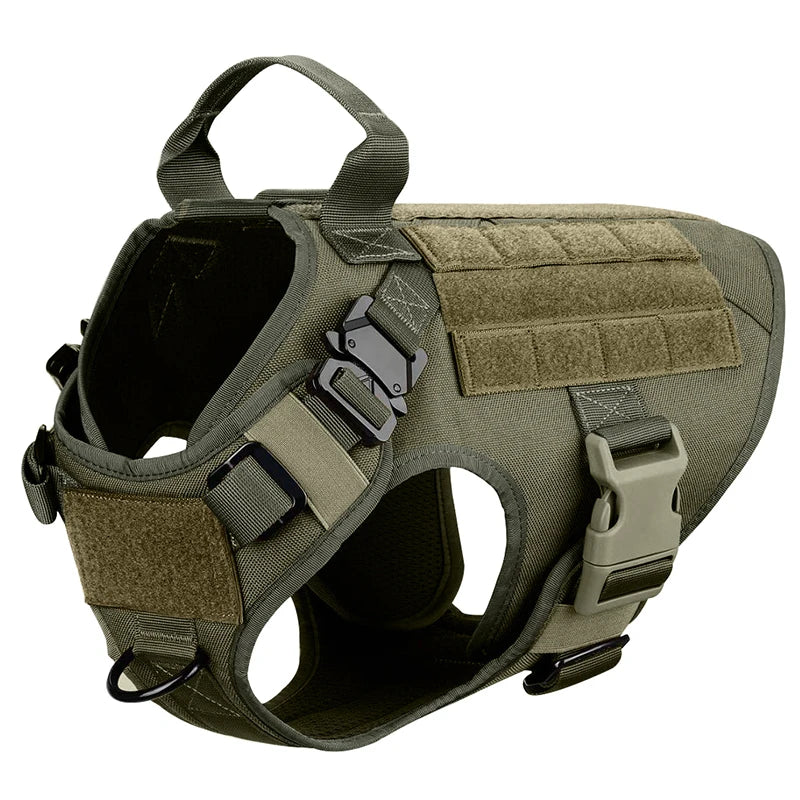 Harnais tactique anti-traction pour chien, entraînement et aventures en plein air