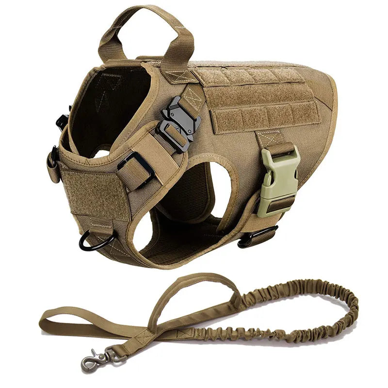 Harnais tactique anti-traction pour chien, entraînement et aventures en plein air