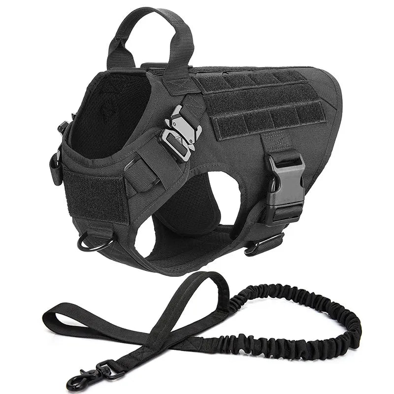 Harnais tactique anti-traction pour chien, entraînement et aventures en plein air