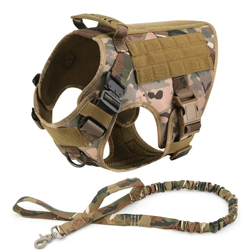 Harnais tactique anti-traction pour chien, entraînement et aventures en plein air