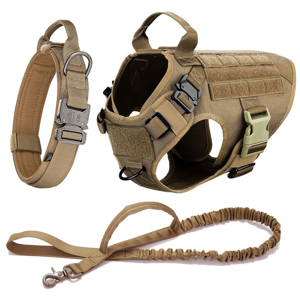 Harnais tactique anti-traction pour chien, entraînement et aventures en plein air