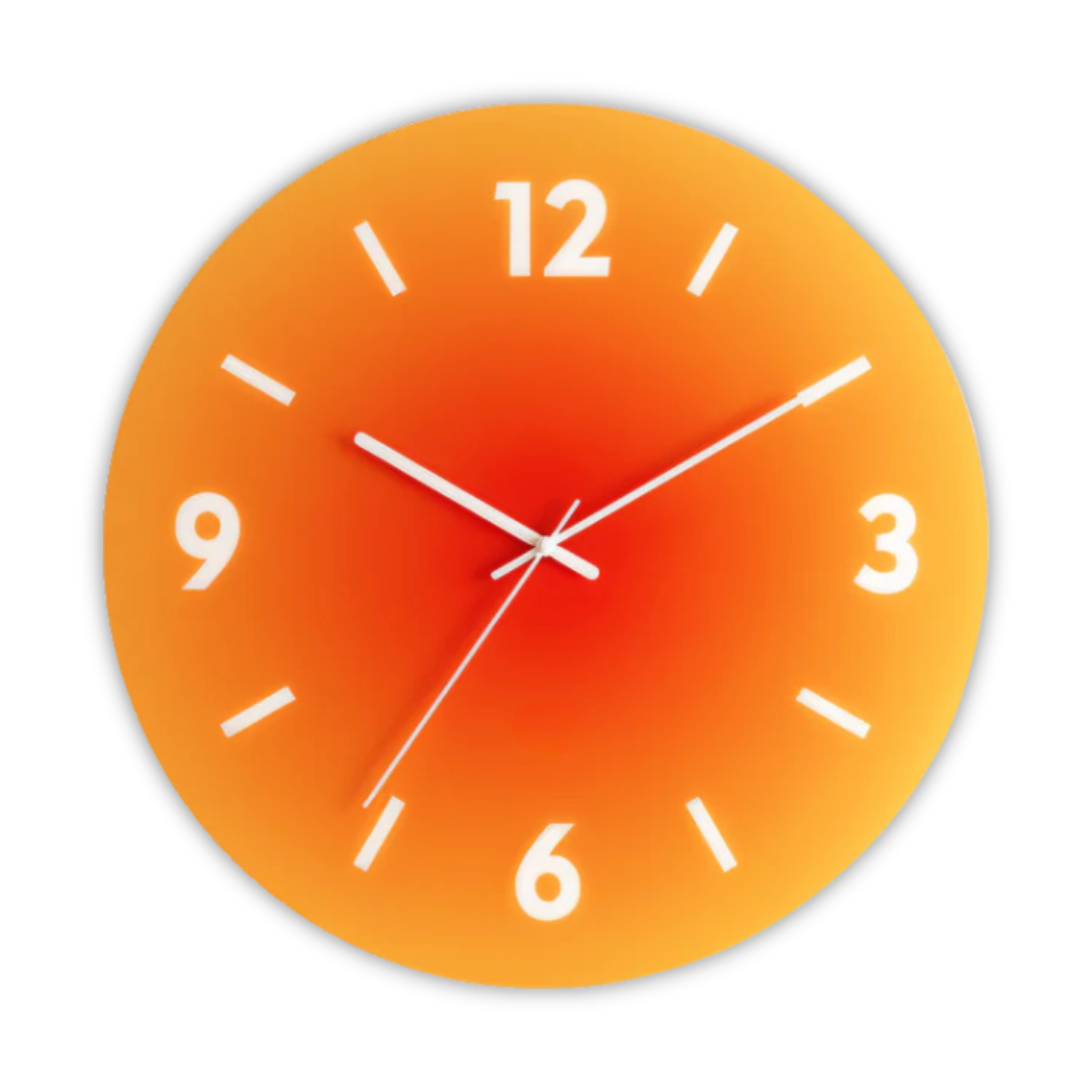 Horloge murale en verre Sunset | Design moderne avec dégradé de couleurs