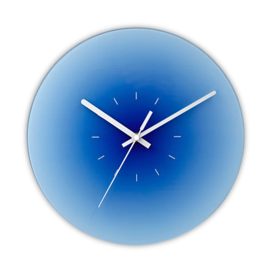 Horloge murale en verre Sunset | Design moderne avec dégradé de couleurs