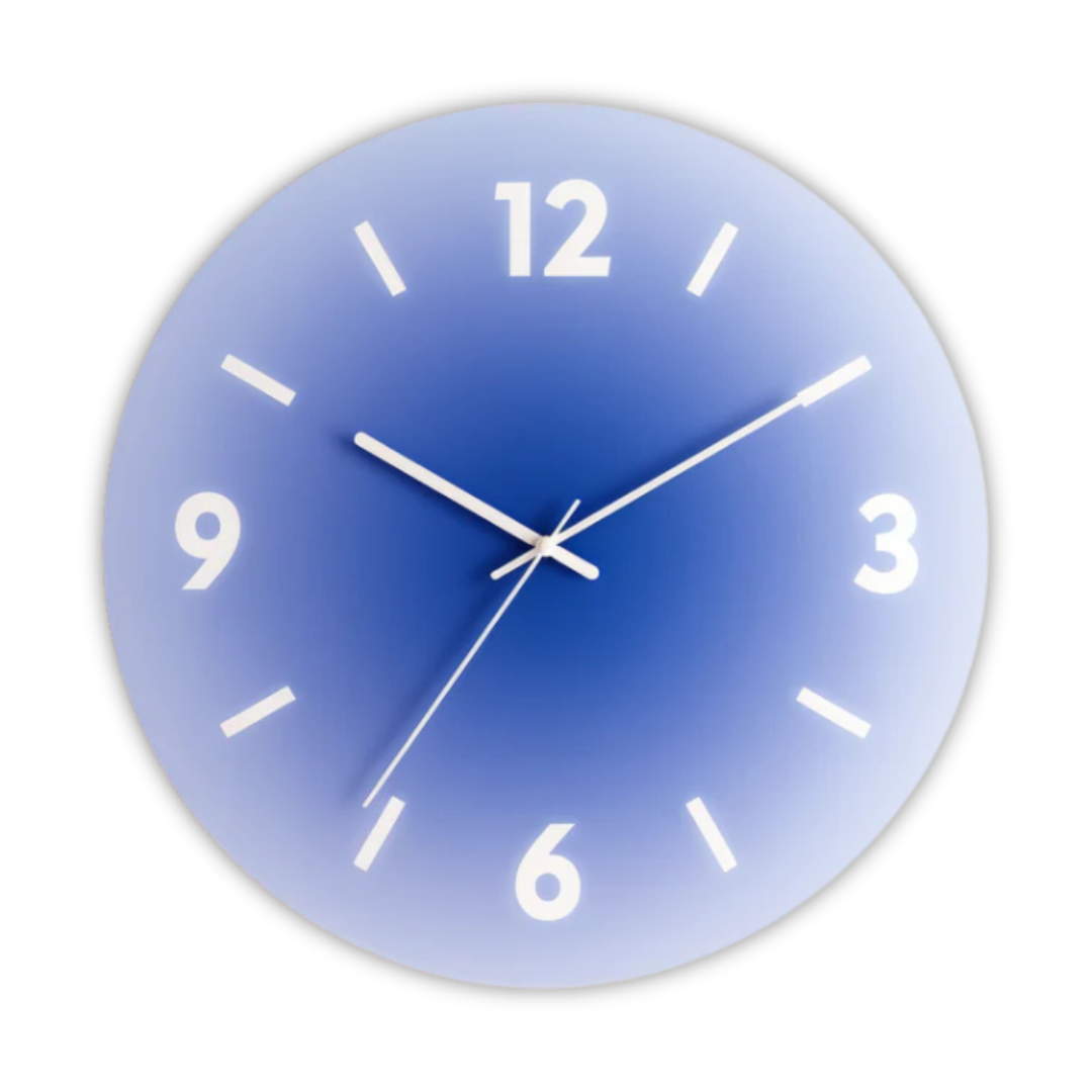 Horloge murale en verre Sunset | Design moderne avec dégradé de couleurs