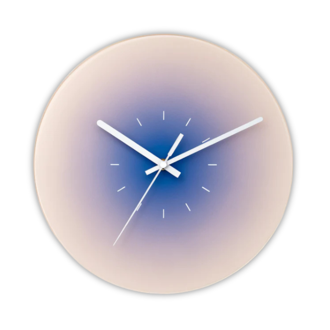 Horloge murale en verre Sunset | Design moderne avec dégradé de couleurs