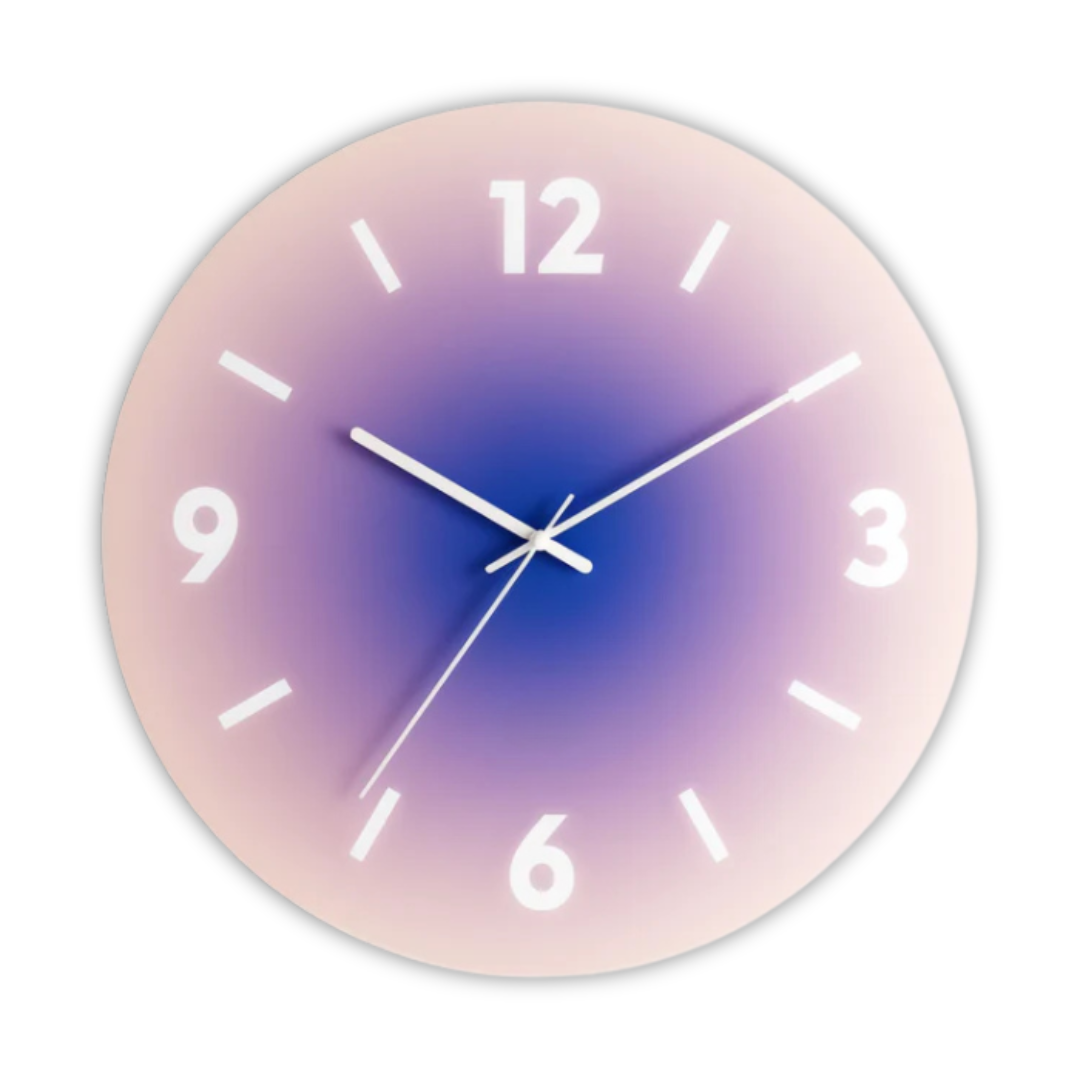 Horloge murale en verre Sunset | Design moderne avec dégradé de couleurs