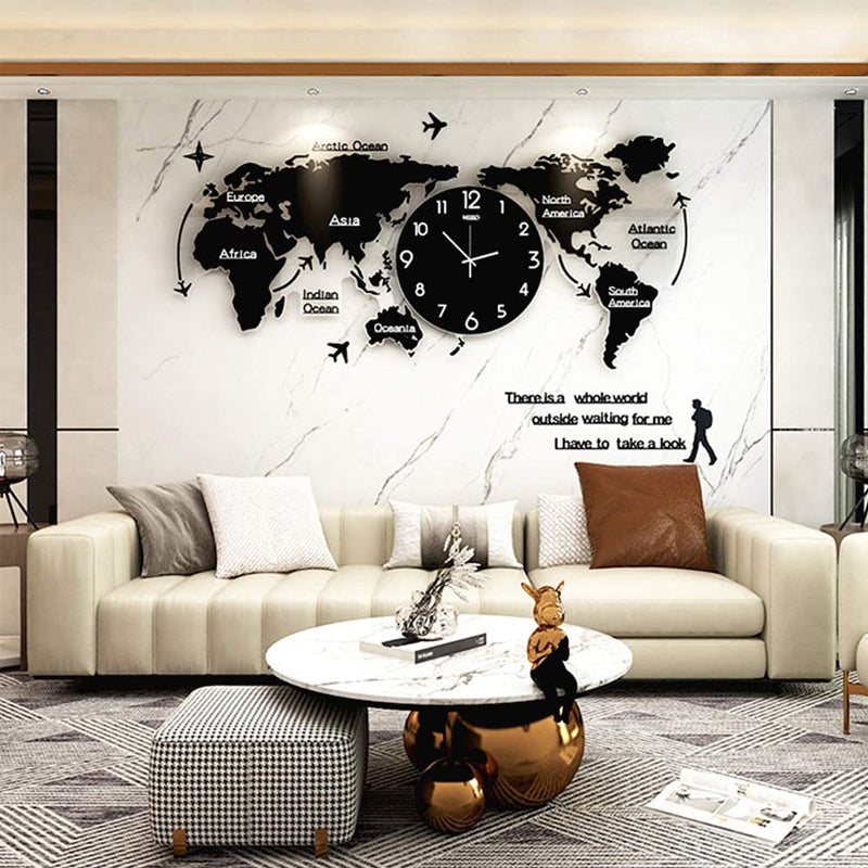 Horloge murale mappemonde design rétro 60cm