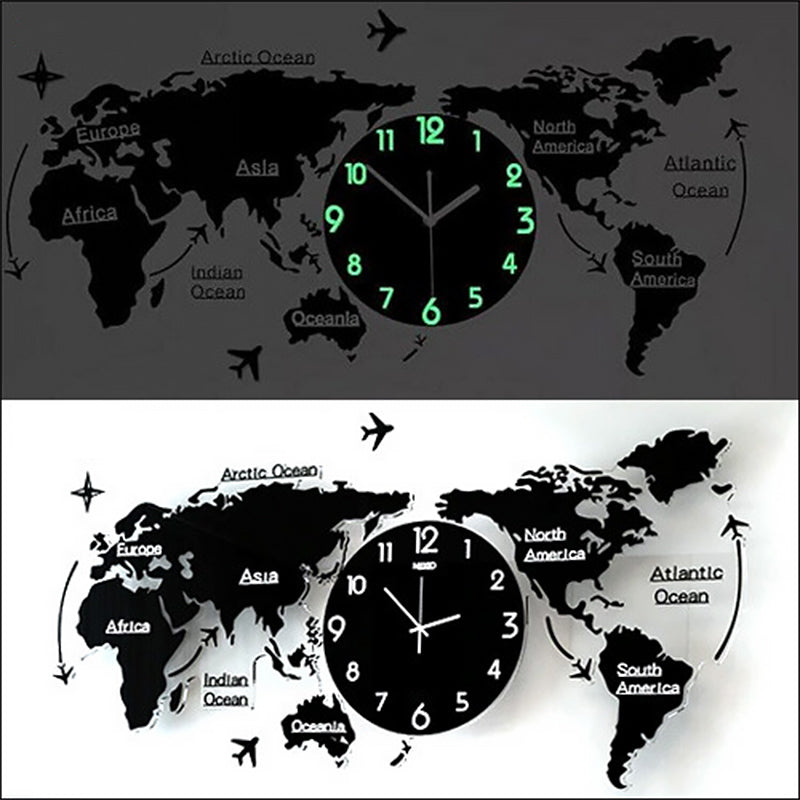 Horloge murale mappemonde design rétro 60cm