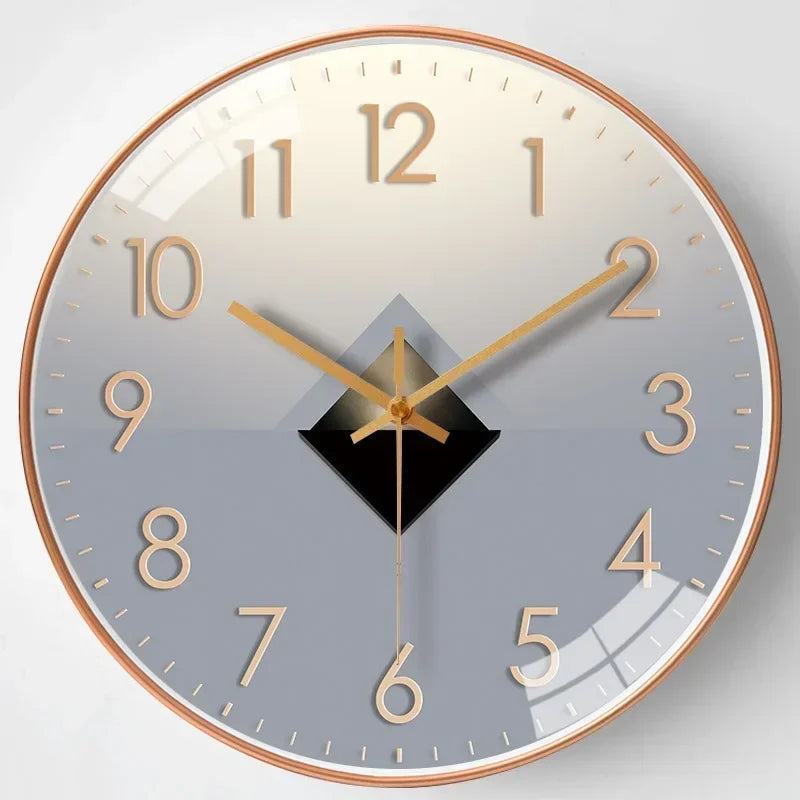 Horloge murale silencieuse à mécanisme quartz, design moderne et élégant