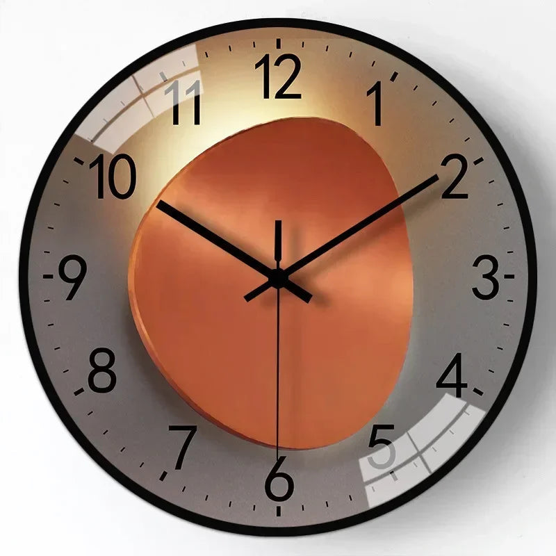 Horloge murale silencieuse à mécanisme quartz, design moderne et élégant