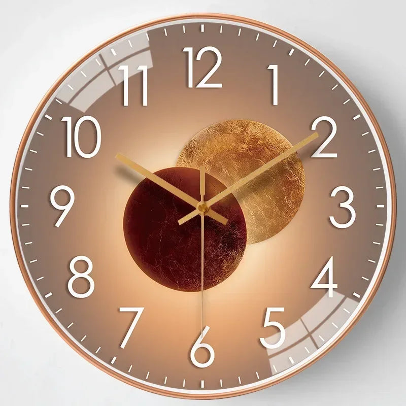 Horloge murale silencieuse à mécanisme quartz, design moderne et élégant