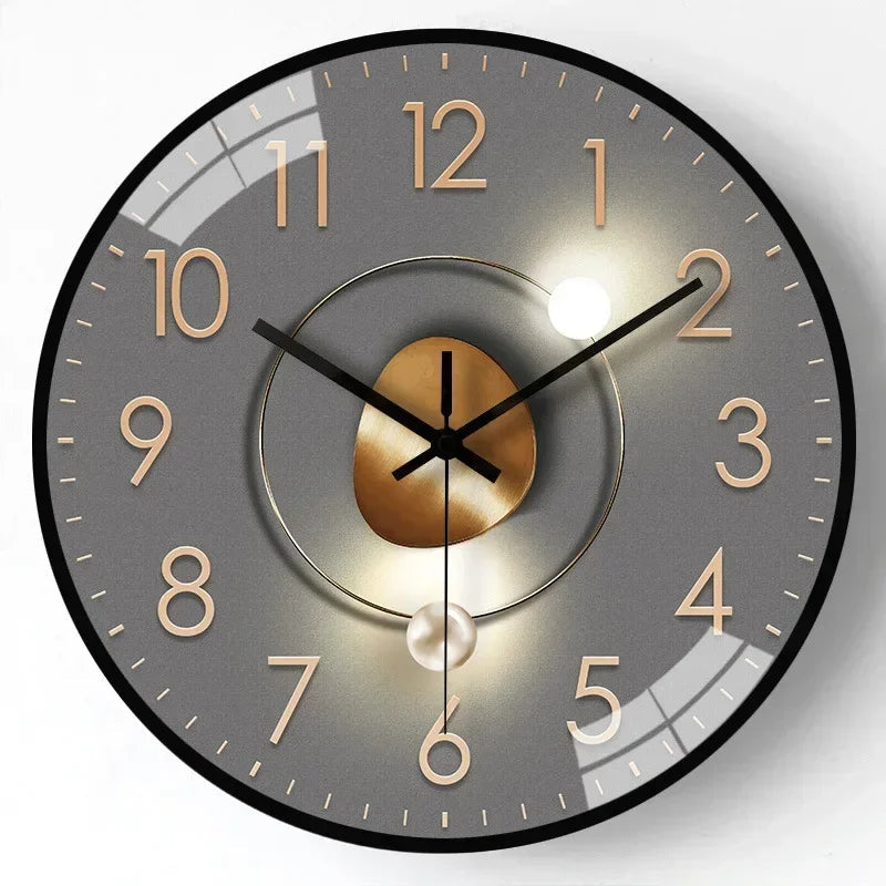 Horloge murale silencieuse à mécanisme quartz, design moderne et élégant
