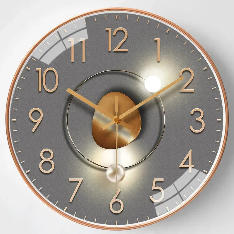 Horloge murale silencieuse à mécanisme quartz, design moderne et élégant