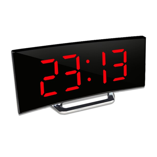 Horloge numérique miroir LED avec alarme, gradation automatique et sans reflet