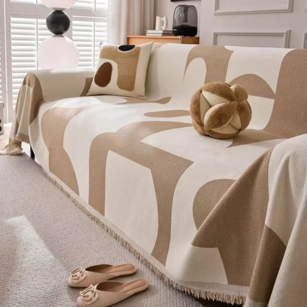 Housse de canapé moderne à motif géométrique