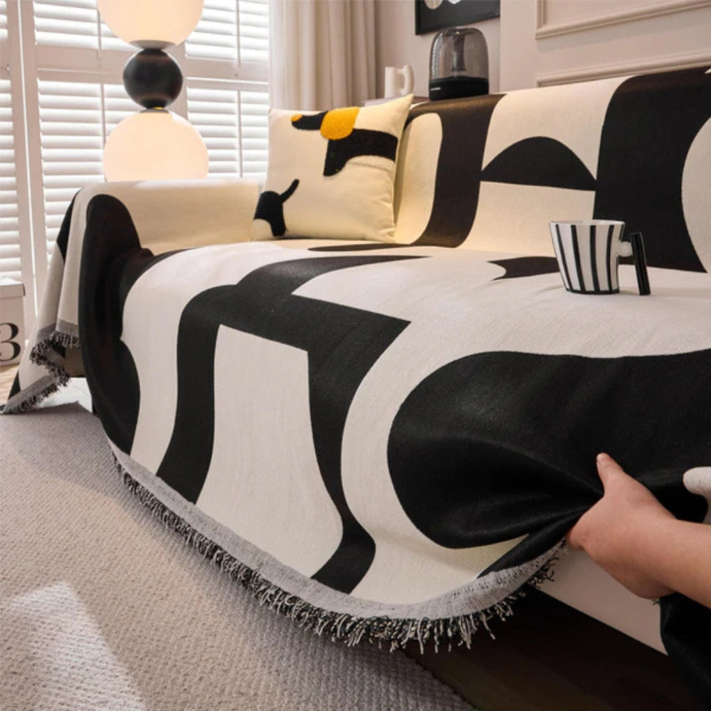 Housse de canapé moderne à motif géométrique