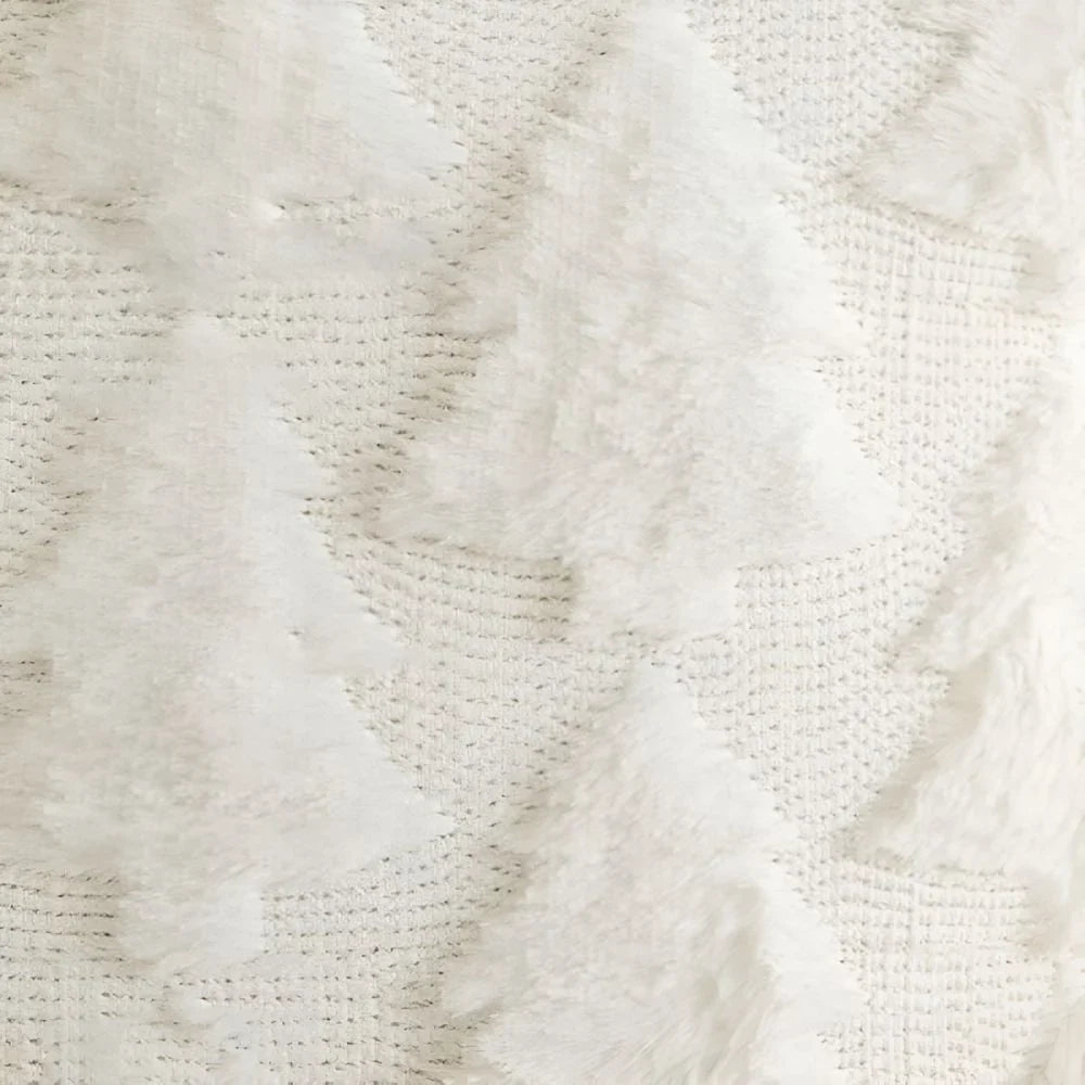 Housse de coussin décorative en peluche à motif sapins de Noël texturé