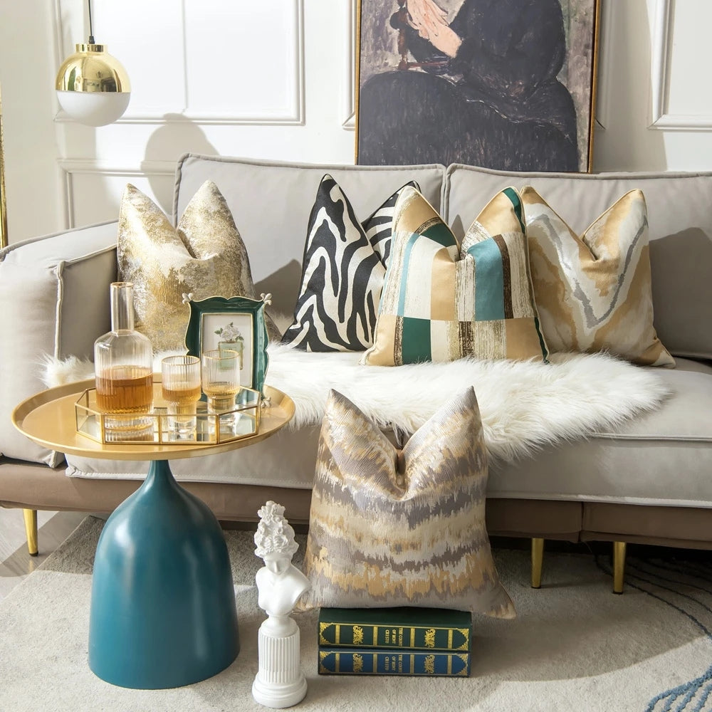 Housse de coussin luxe à motif zébré