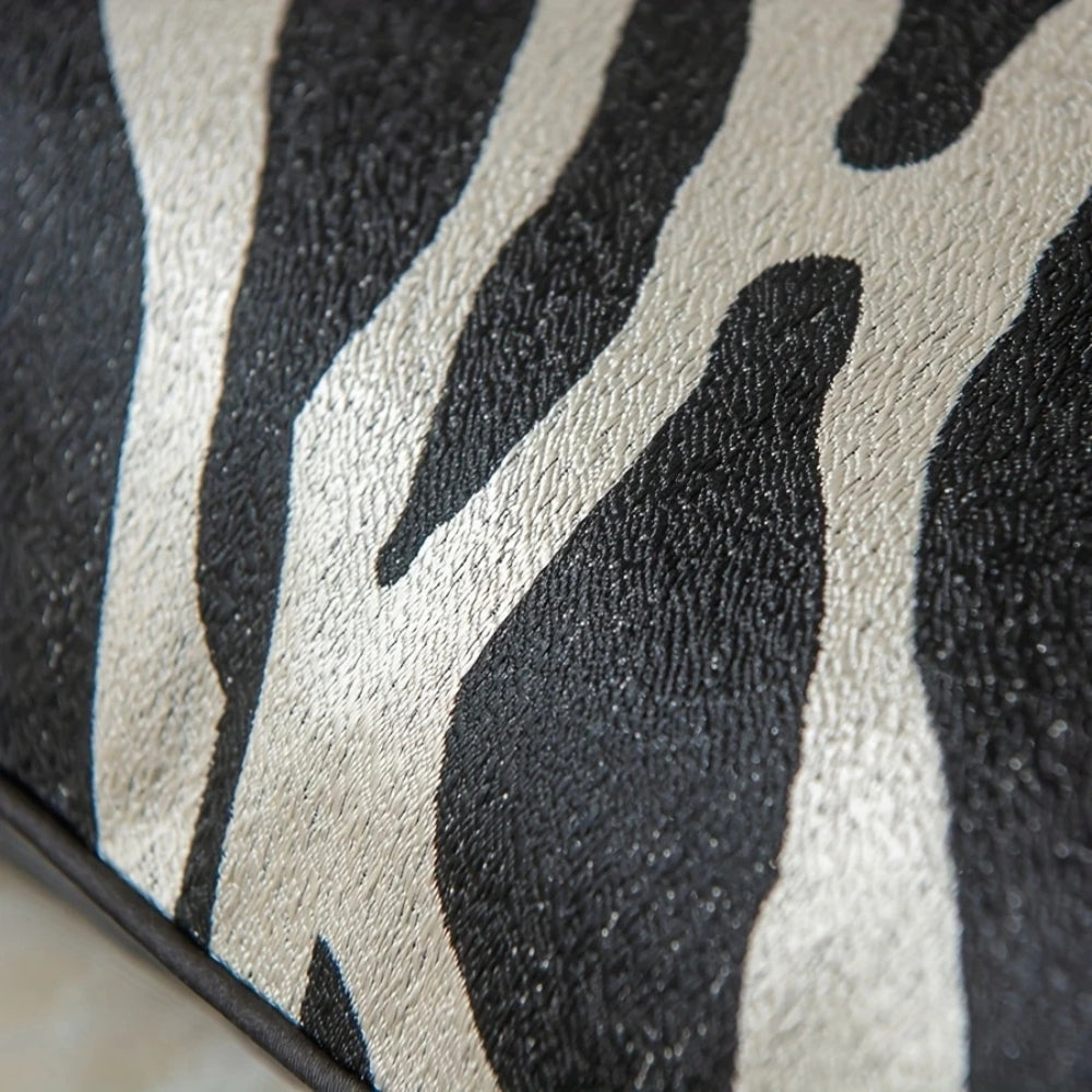Housse de coussin luxe à motif zébré