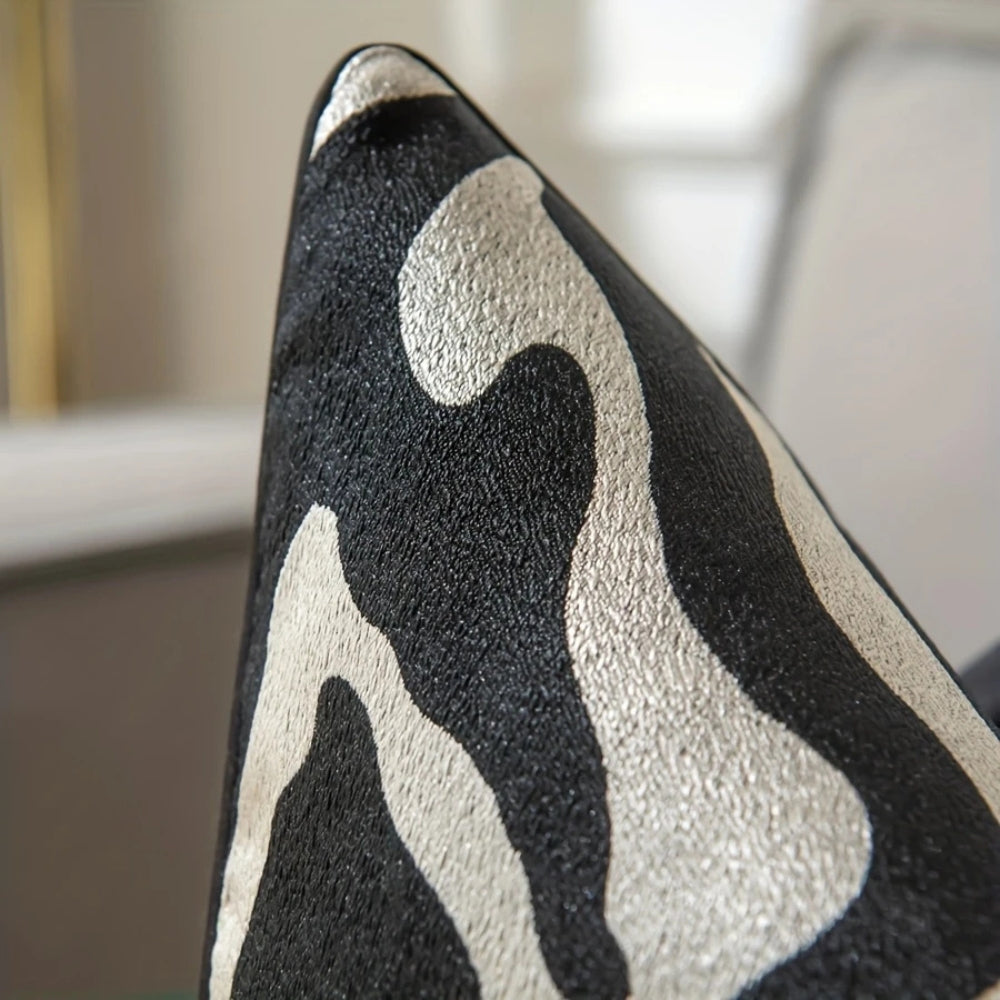 Housse de coussin luxe à motif zébré