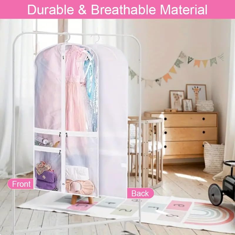 Housses de vêtements de danse pliables et unisexes avec pochettes zippées - lot de 5