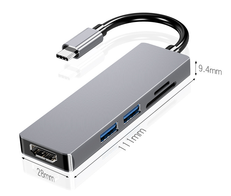 Hub USB-C compact 5 en 1 avec HDMI 4K