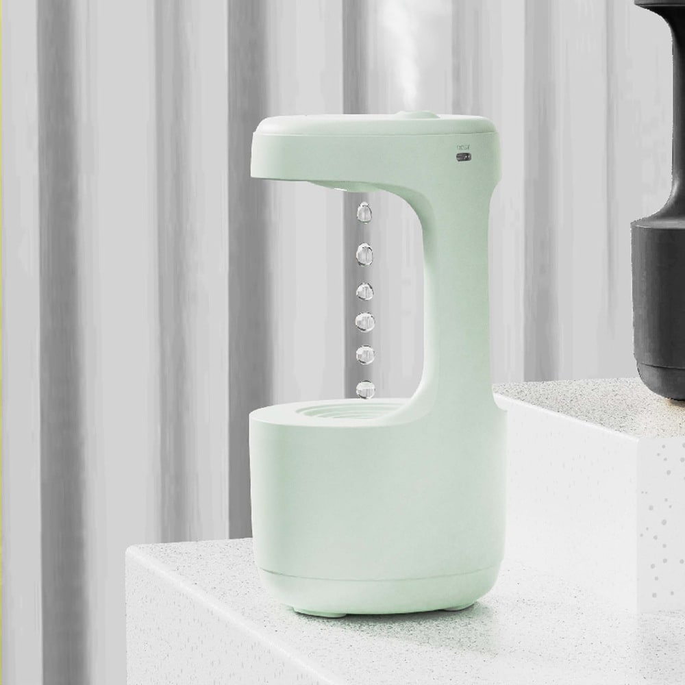 Humidificateur ultrasonique anti-gravité avec horloge LED et diffuseur d'arômes