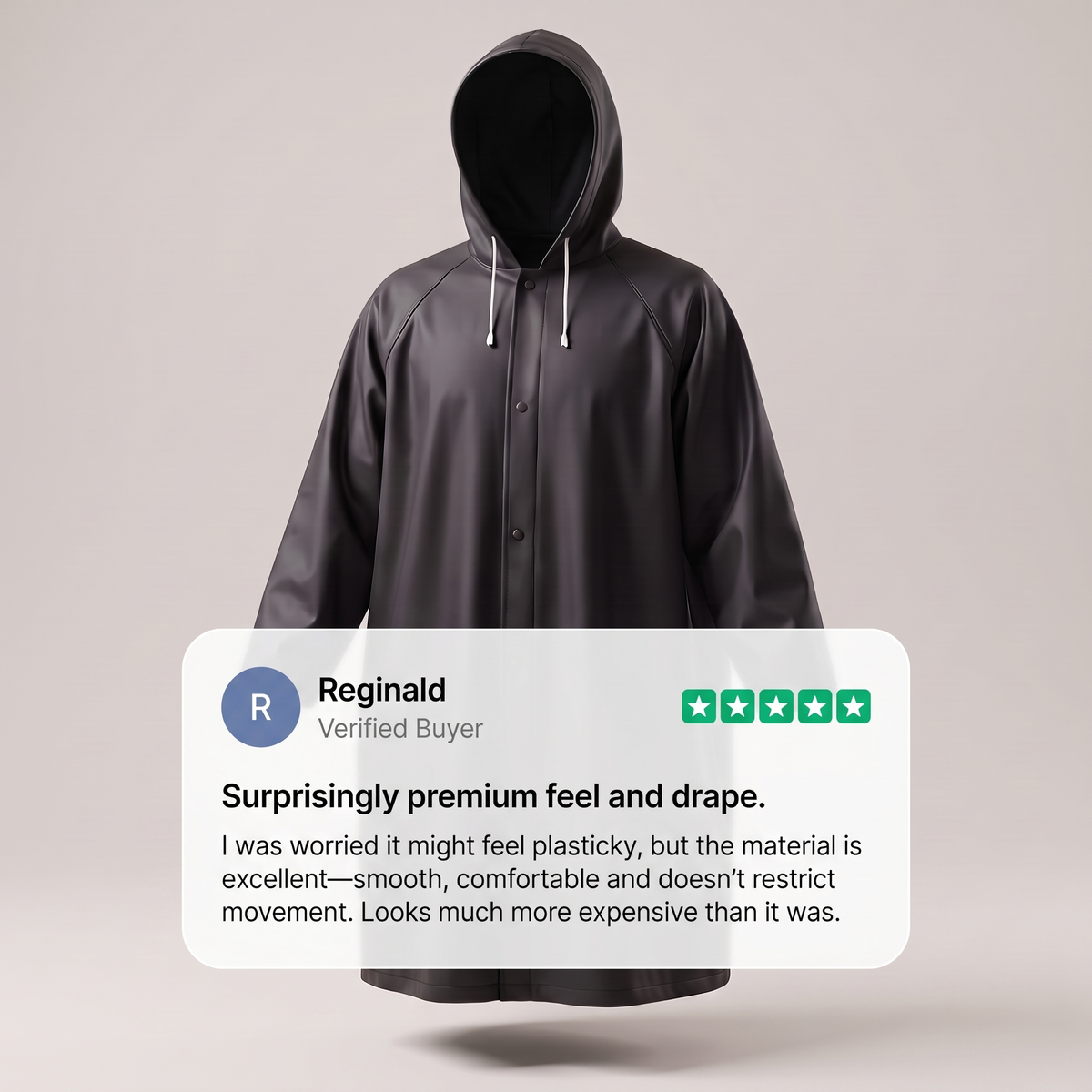 Imperméable long à capuche