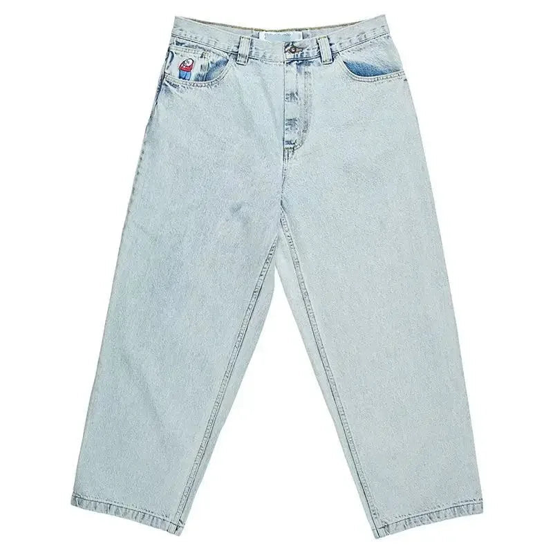 Jean baggy pour homme à jambes larges en denim noir