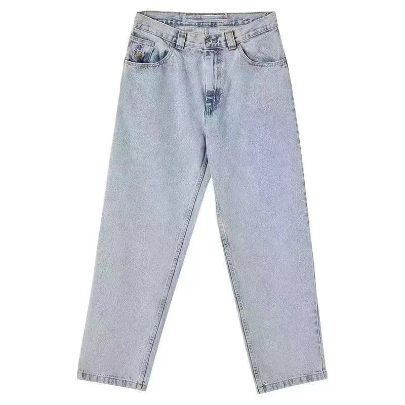 Jean baggy pour homme à jambes larges en denim noir