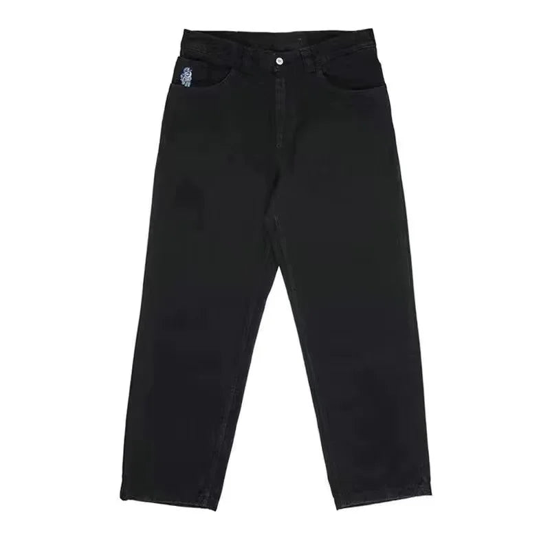 Jean baggy pour homme à jambes larges en denim noir
