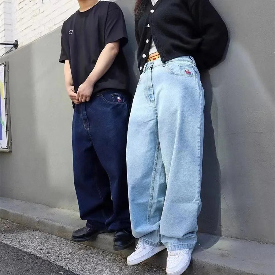 Jean baggy pour homme à jambes larges en denim noir